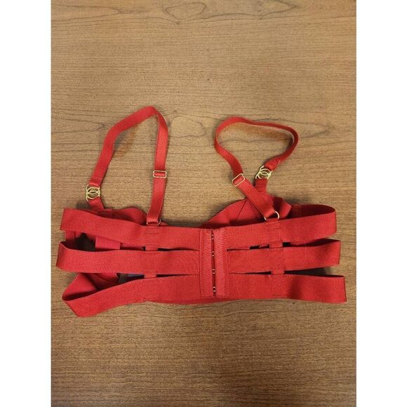 Victoria's Secret SET OF 2 Very Sexy Strappy Unlined Balconet Bra, 1-Red and 1-B - Picture 6 of 9